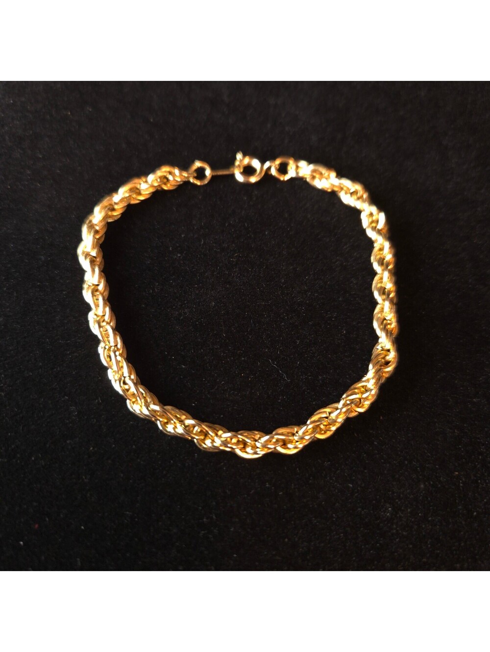 Vintage Gold-Toned 5mm Twisted Rope Chain Bracelet